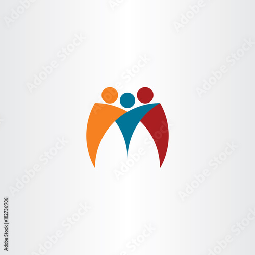 m logo business people team friends logotype vector icon