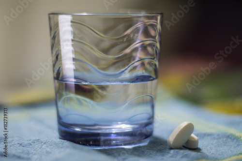 Pills and water