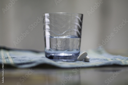 Pills and water