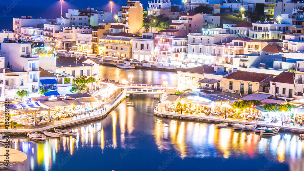 Agios Nikolaos, Crete, Greece. Agios Nikolaos beautiful town in the eastern part of the island. Aegean sea.