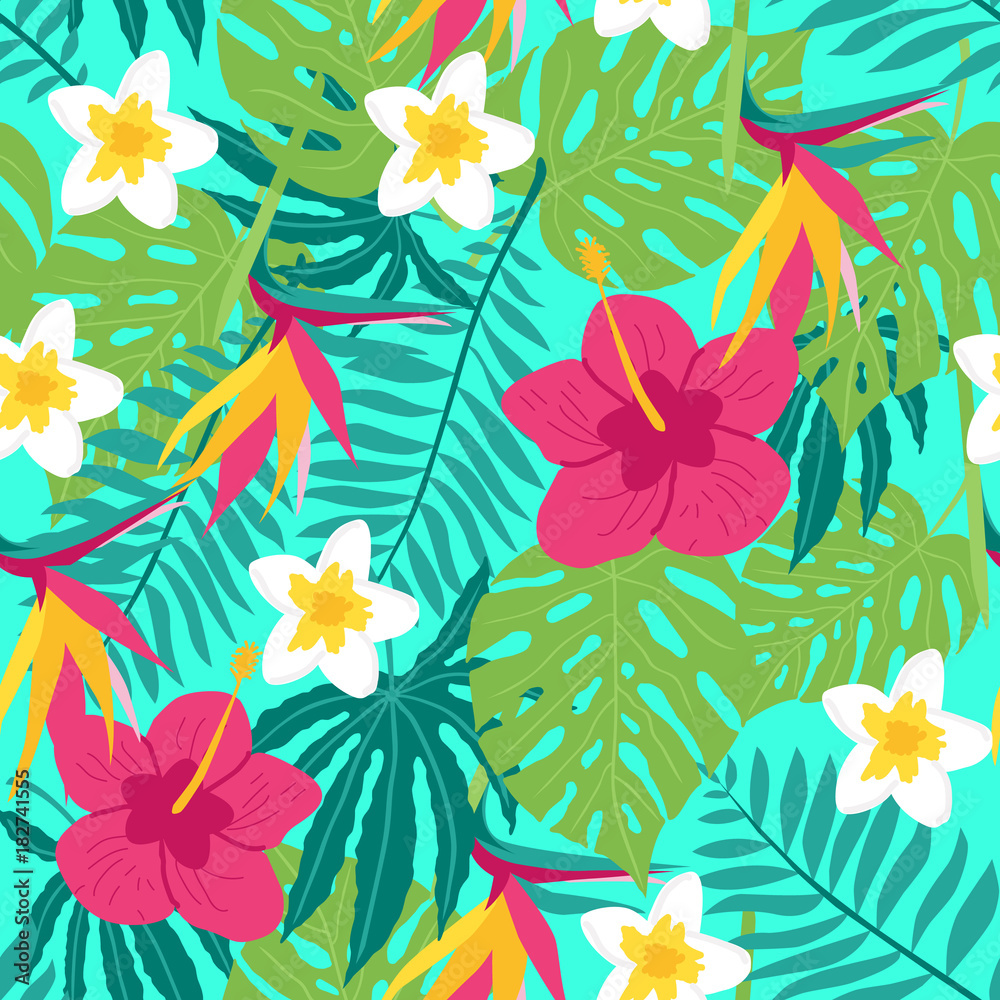 Floral tropic seamless pattern