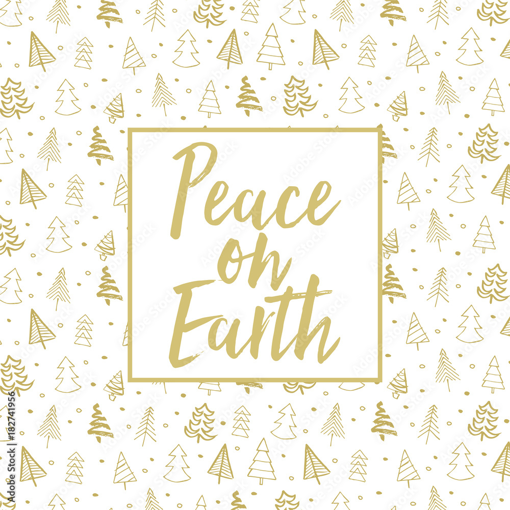 Obraz premium Hand drawn Christmas tree background with message