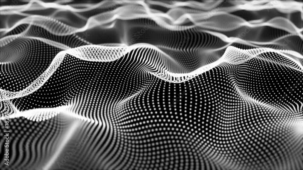 4k club music particles field dance motion background neon technological style white