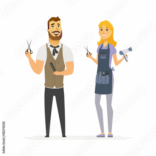 Hairdressers - cartoon people characters illustration