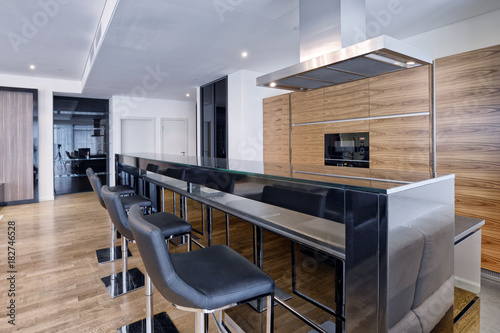 Interior design modern kitchen in the new house.   © vadim70 ovthinnikov