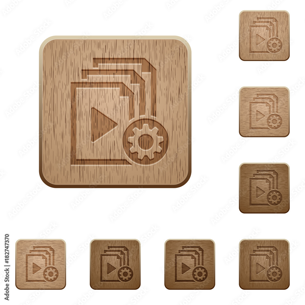 Playlist settings wooden buttons