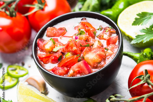 Traditional Latin American mexican salsa  sauce. Close up.