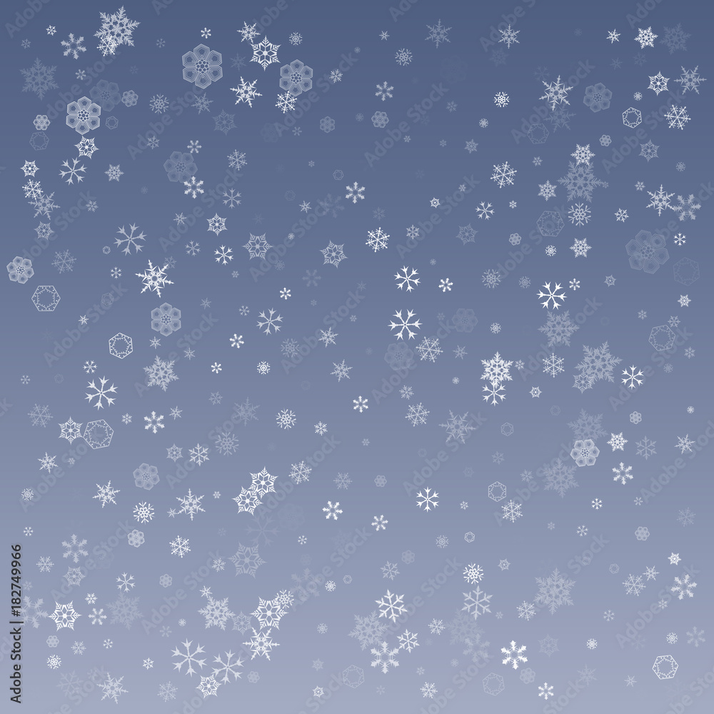 Fototapeta premium Blue Christmas snowflakes background. Vector illustration