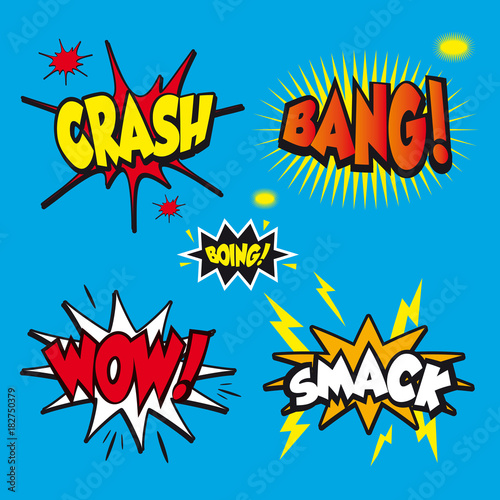 Comic strip graphic novel speech effect elements