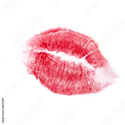 red kiss isolated
