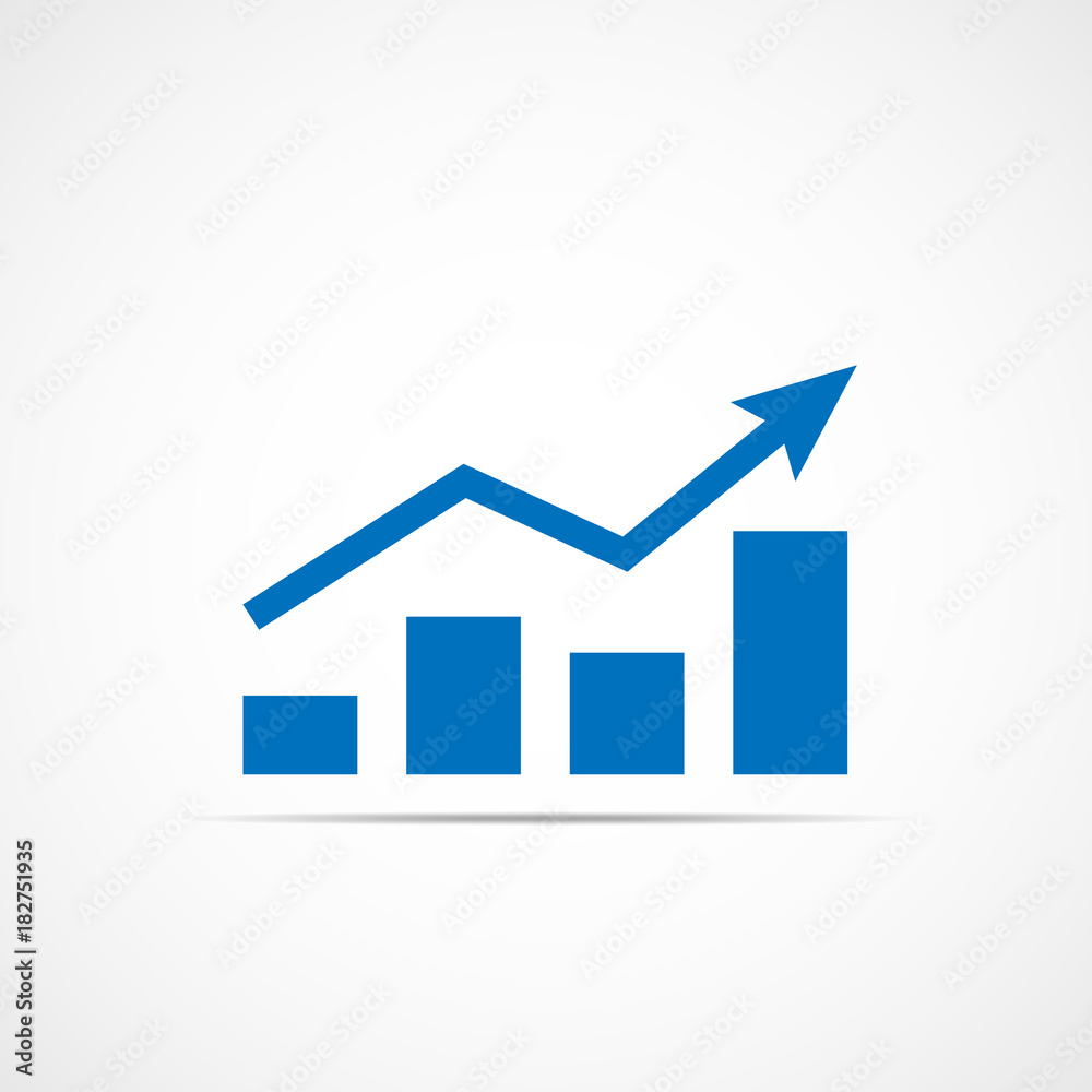 Growing bar graph icon. Vector illustration. Growing bar graph icon. Vector illustration.