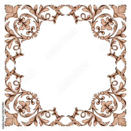 Classical baroque ornament vector 