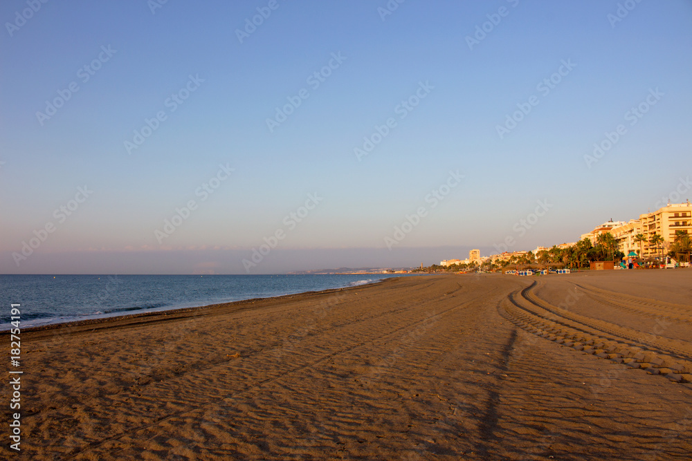 Naklejka premium Beach. Summer landscape. Estepona, Costa del Sol, Andalusia, Spain.