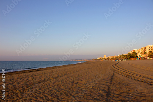 Beach. Summer landscape. Estepona, Costa del Sol, Andalusia, Spain.