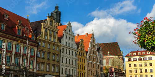 Building around Main Market Square in Old Town of Wroclaw