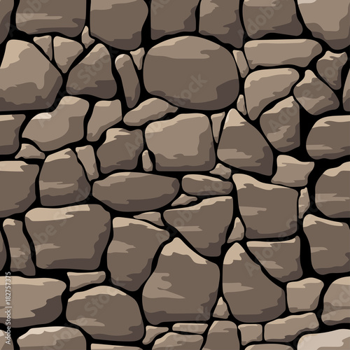 Abstract vector stone wall. Seamless pattern