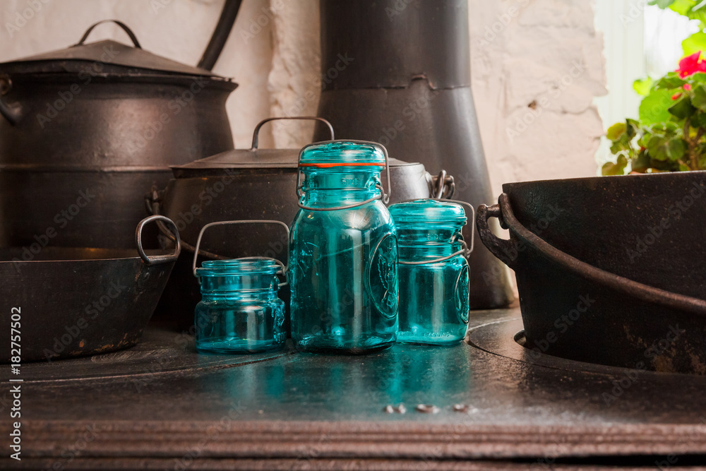 Obraz premium Blue Mason Jar 2