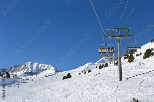 Chair alpine skiing lift. © Ekaterina Kolomeets