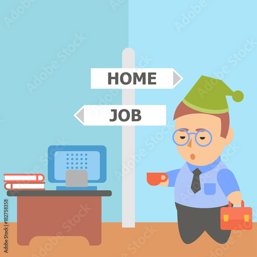 Businessman character workaholic