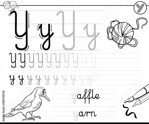 learn to write letter Y workbook for kids photo