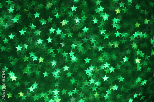 Beautiful green star bokeh background
