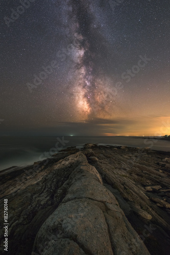 Milky Way Galaxy over Pemaquid Point in Maine 