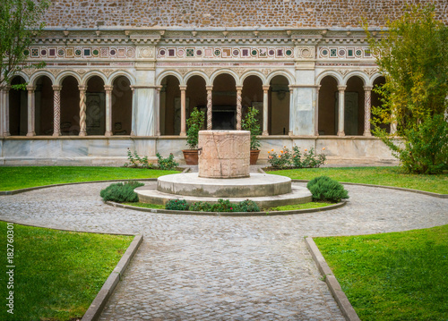 The cloister of the Basilica of Saint John Lateran in Rome.