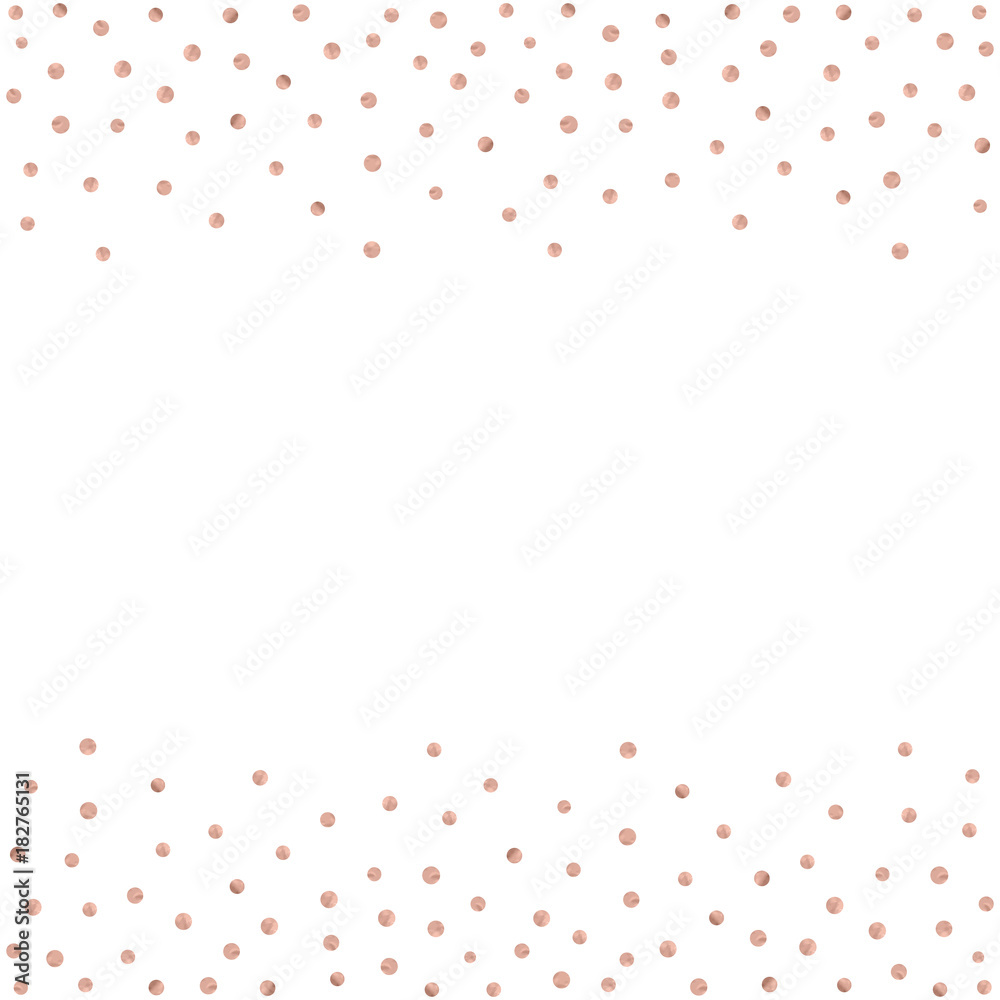 Rose gold glitter beautiful fashion background polka dot vector  illustration. Pink golden dots confetti frame. Stock Vector | Adobe Stock