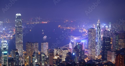 Wallpaper Mural Hong Kong landscape at night Torontodigital.ca