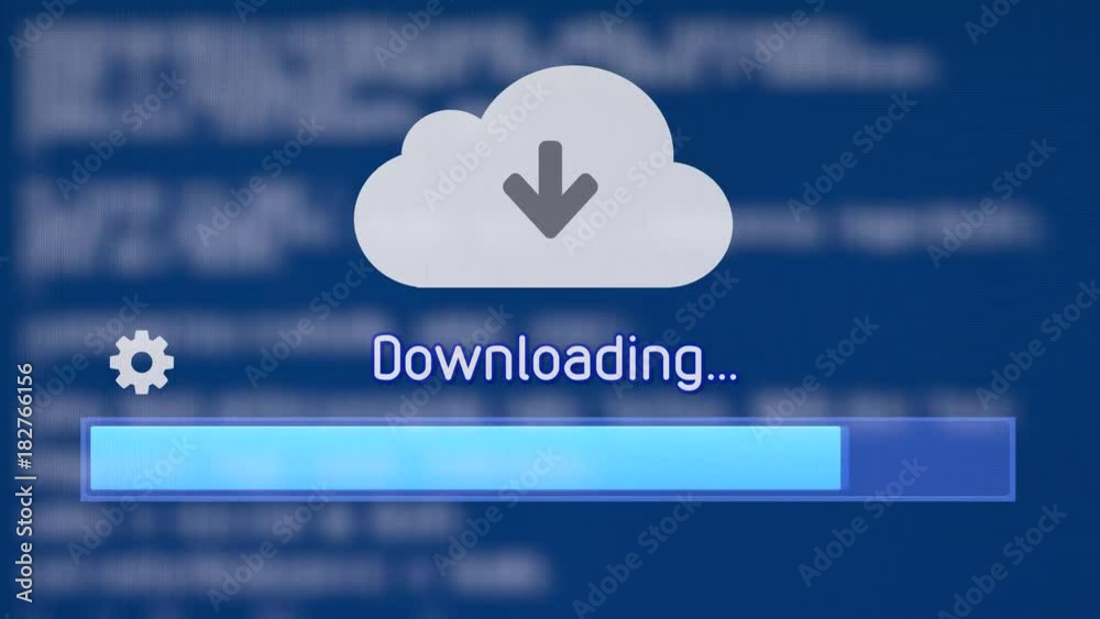 Downloading a file or resource from the cloud. Blue source code ...
