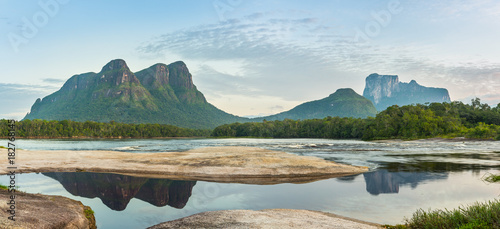 Panoramic view of Uripica and Autana mounts in Venezuela photo