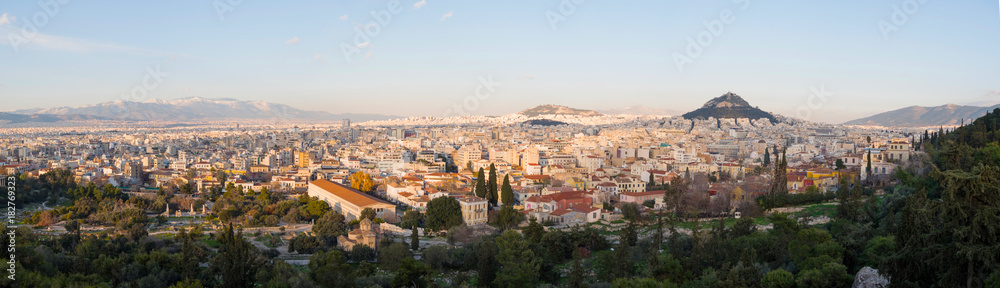 Panoramic view of Athens city