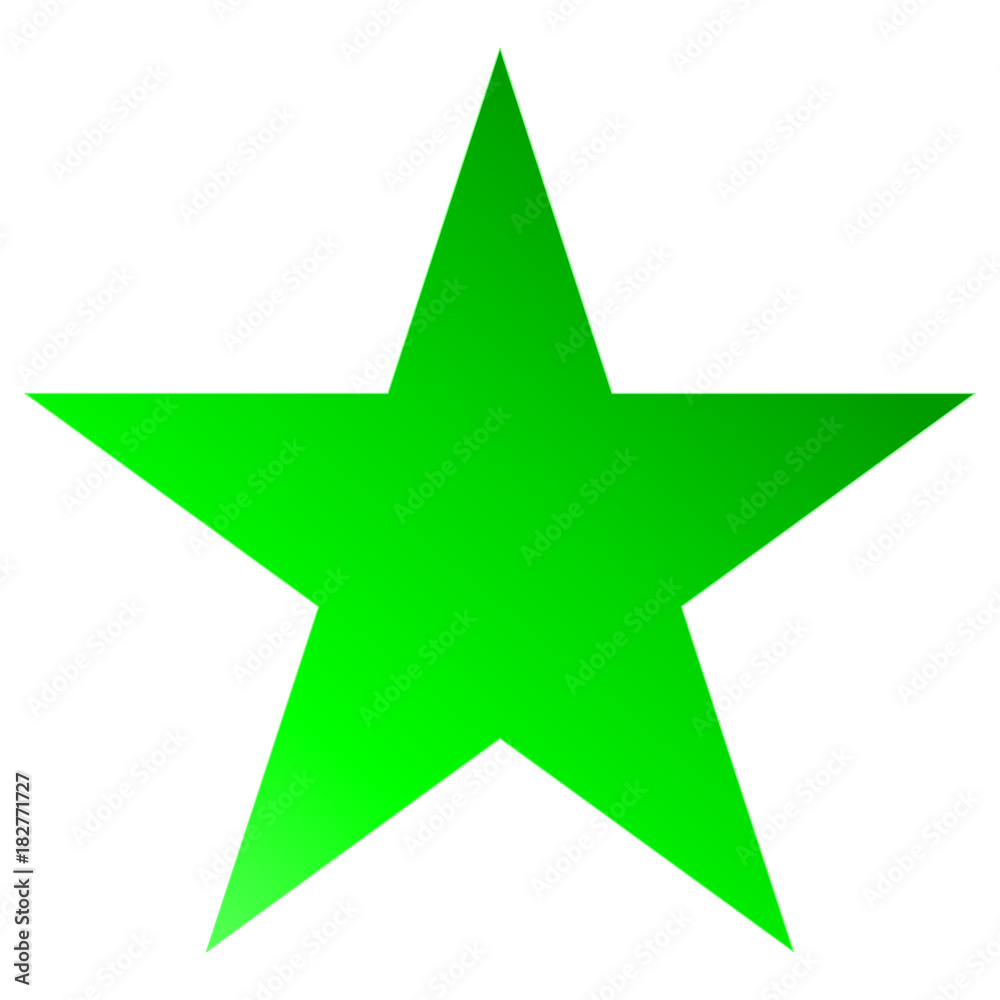 Christmas star green - simple 5 point star - isolated on white Christmas star green - simple 5 point star - isolated on white