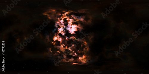Fototapeta Naklejka Na Ścianę i Meble -  Deep space, stars and nebula, 360 degrees panorama, HDRI high resolution environment map