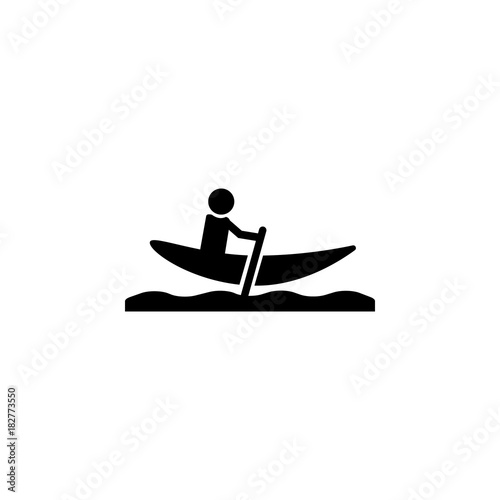 Man in boat with paddle icon