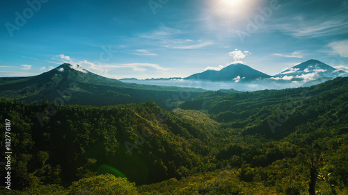 Mount Batur - active volcano in Bali island  Indonesia.