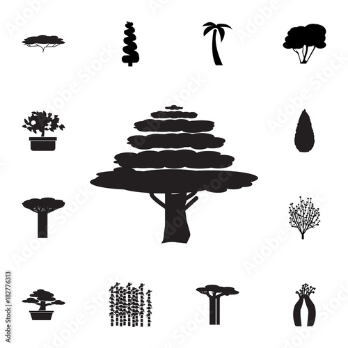 Cypress tree icon. Set of silhouette of tree icons. Web Icons Premium quality graphic design. Signs, outline symbols collection, simple icons for websites, web design, mobile app
