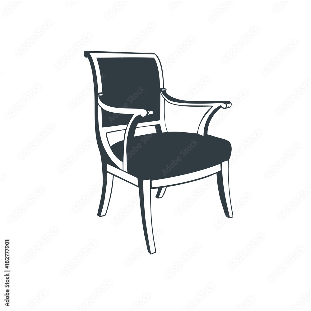 Modern wood chair icon. Vector illustration Modern wood chair icon. Vector illustration