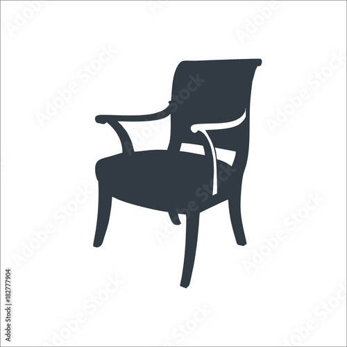 Modern wood chair icon. Vector illustration