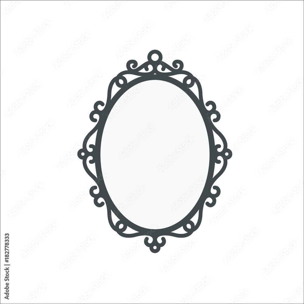 Vintage mirror icon. Vector illustration
