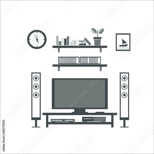 Home theater system icon. Vector illustration