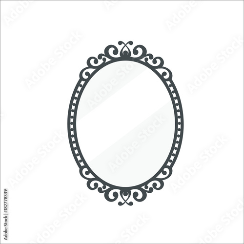 Vintage mirror icon. Vector illustration