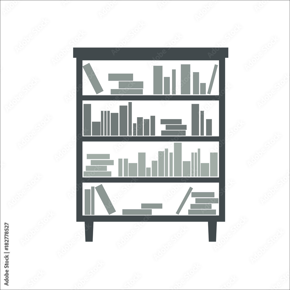 Shelves with books icon. Vector illustration Shelves with books icon. Vector illustration