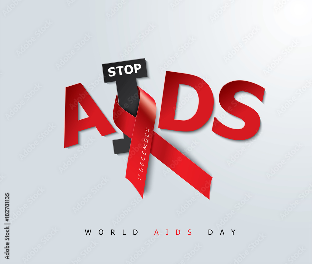 Aids Awareness Red Ribbon. World Aids Day concept. Vector Illustration Aids Awareness Red Ribbon. World Aids Day concept. Vector Illustration