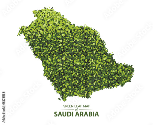 Green leaf map of saudi arabia