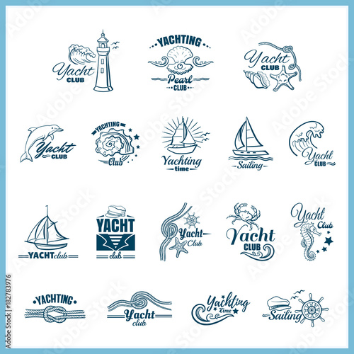 Yachting Badges Set
