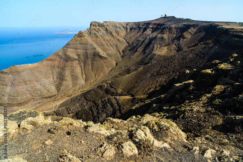 The cliffs of Famara. Mirador de Ermita de las Nieves. Lanzarote. Canary Islands. Spain