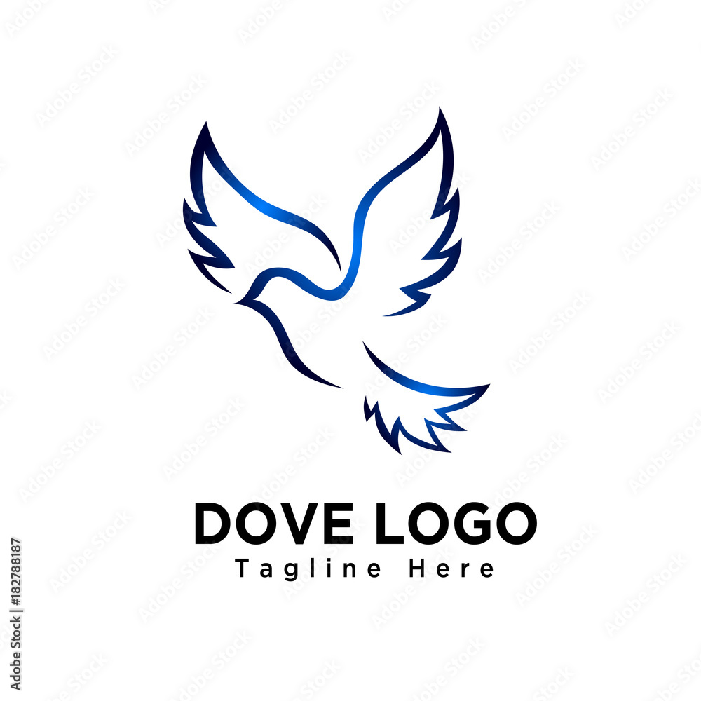 Art dove bird flying logo Art dove bird flying logo