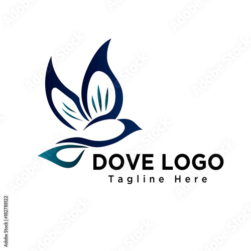 simple dove bird flying logo