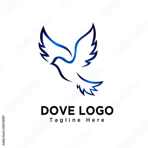 Art dove bird flying logo